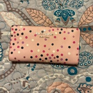 Pink polka dot Kate Spade wallet